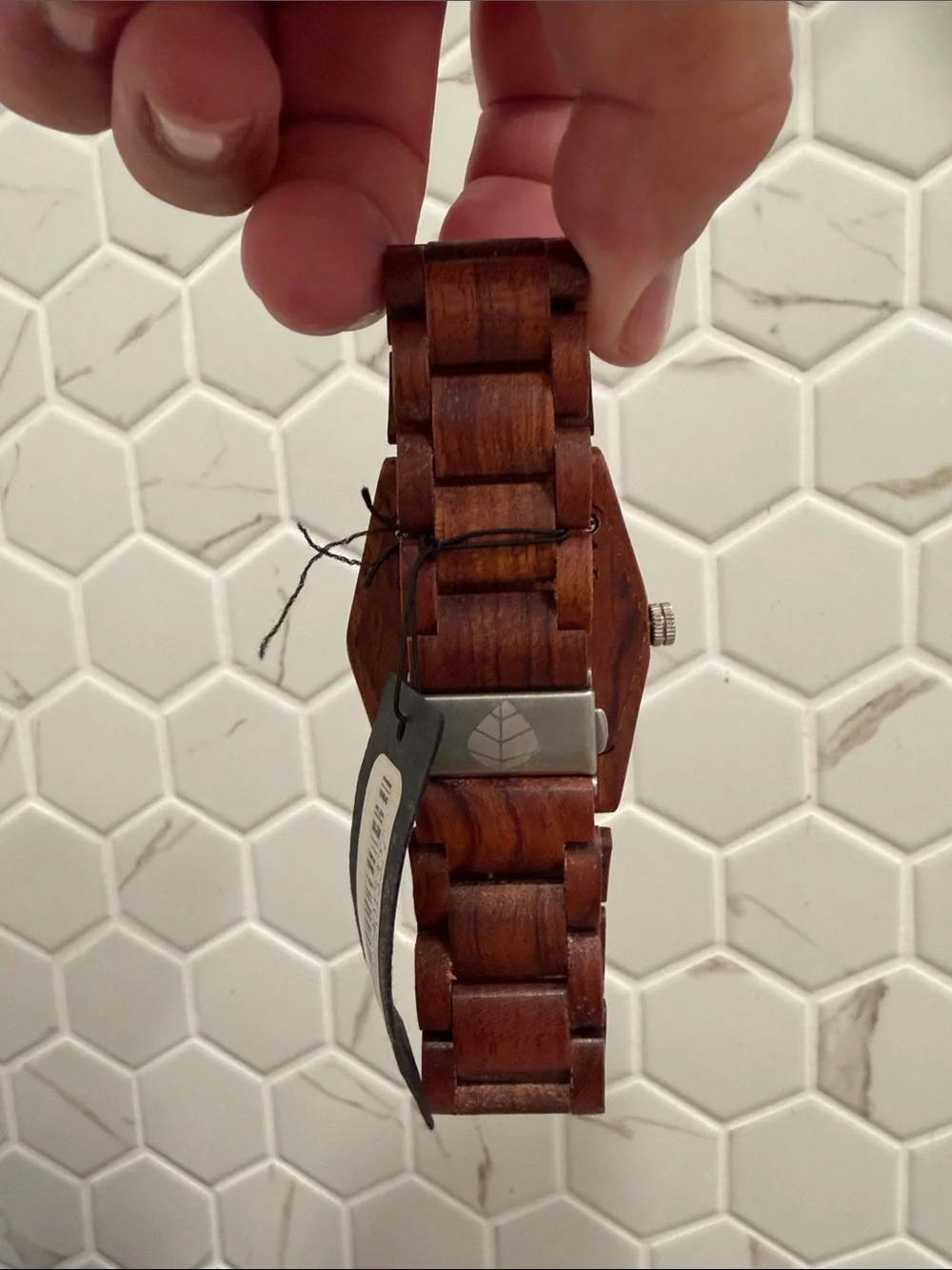 Martin &MacArthur Hexagon Men's Watch in Rich Brown Koa wood Hnadmade in Hawaii
